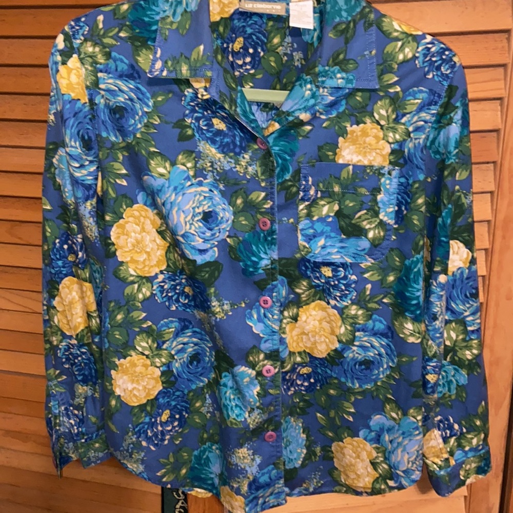 LIZ CLAIBORNE LIZWEAR FLORAL BLOUSE
